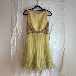 Jack Bryan, California Vintage 1920s beaded detailed Yellow Dress